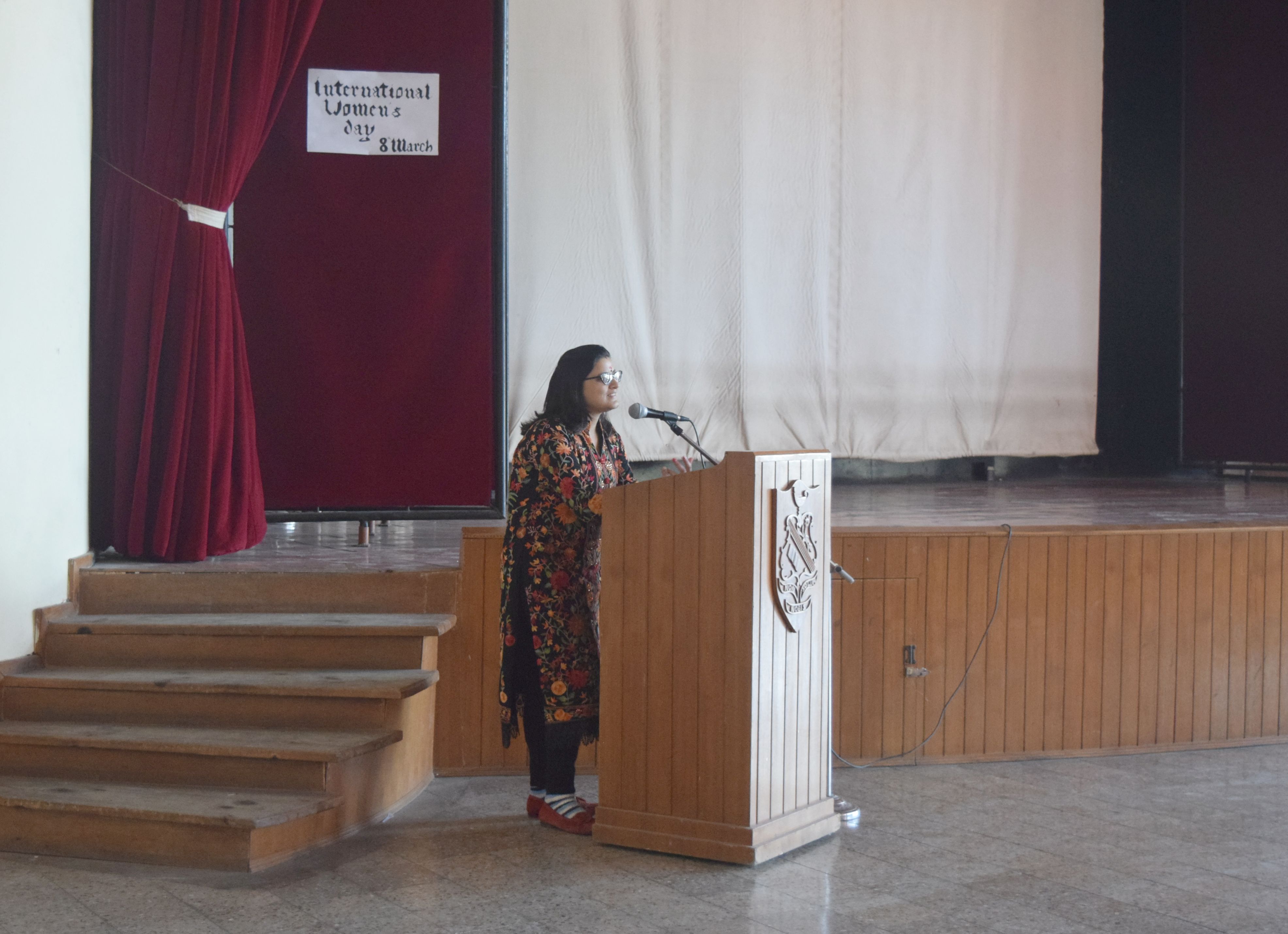 Martha Nussbaum speaking to group of people